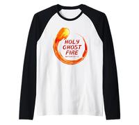 Spirito Santo Fuoco Spirito Riempito Luminoso Colorato Maglia con Maniche Raglan