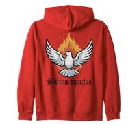 Spirito Santo & Pentecoste Colomba Cattolica Latina Messa Felpa con Cappuccio