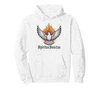 Spirito Santo & Pentecoste Colomba Cattolica Latina Messa Felpa con Cappuccio