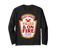 Spirito Santo Pieno e Fuoco Atti 1:8 Condimenti Cristiani Maglia a Manica