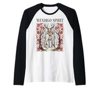 Spirito Wendigo Criptide Horror Folklore Foresta Maglia con Maniche Raglan