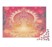 Spiritual Deity-Indian Sacred Art Jigsaw Puzzle Impossible 1000Pcs Pink Mandala Deity Decorazione Per La Casa. Rilassamento E Intelligence Per Adulti E Bambini Da 12 Anni 38x26cm/1000pcs