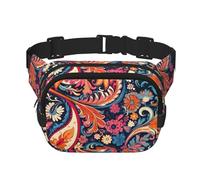 Spiritual Patterns Fitness borsa a tracolla da viaggio, alla moda e casual, marsupio quadrato a doppio strato, nero, taglia unica, Nero, One Size