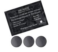 Spirituellementbien Lotto di 3 pastiglie adesive di shungite pietra naturale litoterapia - pietra di protezione naturale contro le onde elettromagnetiche per il vostro telefono cellulare, wifi 3