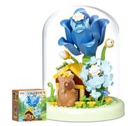 Spiritzohic Set di Blocchi da Costruzione Capybara Tulipano,183 Pezzi Micro-Particelle Capybara e Tulipano, Completo di Coperchio Antipolvere e Base,Regalo Creativo per Bambini e Adulti