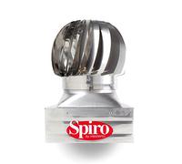 Spiro, Comignolo Eolico Base Quadrata ad Incastro, Acciaio Inox AISI 304, cm 32x32