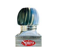 Spiro - Comignolo Eolico Base Quadrata ad Incastro - Acciaio Zincato - cm 37x37
