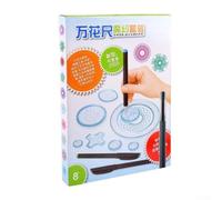 Spirograph Drawing Set 28 Pcs Spiral Ruler | 28-piece set, interlocking gears, spiral patterns, educational fun, clear plastic storage box