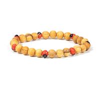 Spiru Palo Santo - Bracciale elastico con perle Huayruro