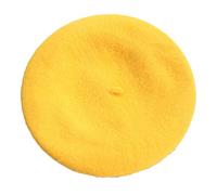 SpirWoRchlan Classico berretto di lana in stile francese da donna, classico, l'artista francese, cappello da basco, barett cappellino da uomo e donna, berretto invernale giallo