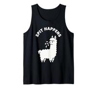 Spit Happens - Gioco di Parole con Lama e Scritta in Inglese Spit Happens, Motivo: agricolt Canotta