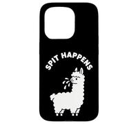 Spit Happens - Gioco di parole con lama e scritta in inglese "Spit Happens", motivo: agricolt Custodia per iPhone 15 Pro