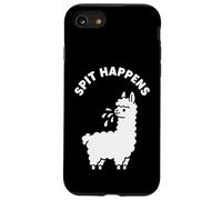 Spit Happens - Gioco di parole con lama e scritta in inglese "Spit Happens", motivo: agricolt Custodia per iPhone SE (2020) / 7/8