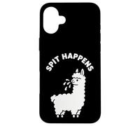 Spit Happens - Gioco di parole con lama e scritta in inglese "Spit Happens", motivo: agricolt Custodia per iPhone 16 Plus