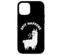 Spit Happens - Gioco di parole con lama e scritta in inglese "Spit Happens", motivo: agricolt Custodia per iPhone 12/12 Pro