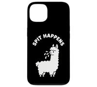Spit Happens - Gioco di parole con lama e scritta in inglese "Spit Happens", motivo: agricolt Custodia per iPhone 13