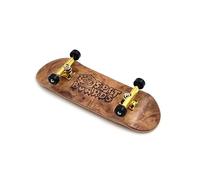 SPITBOARDS 32 mm Fingerboard Complete Real Wood Set-Up (pre-assemblato, 5 strati), Trucks with Lock-Nuts, Bearing Wheels, Foam Grip Tape, (Deck: Burl Wood, Trucks: Oro, Wheels: Black)