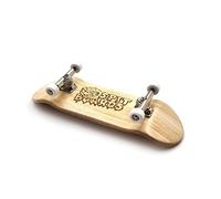 SPITBOARDS 32 mm Fingerboard Complete Real Wood Set-Up (pre-assemblato, 5 strati), Trucks with Nuts, Bearing Wheels, Foam Grip Tape, (Deck: Bamboo Wood, Trucks: Silver, Wheels: White)