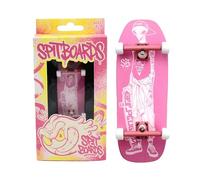 SPITBOARDS Ditboard Oldschool Cruiser Pro Complete Setup, Pre-Assembled 5 strati Wood, Pro Trucks, Soft Urethane 60D Bearing Wheels, Real-Wear Graphics, Lasered Foam Tape 'Pink Alien'