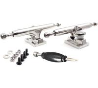 SPITBOARDS Fingerboard Pro Trucks by da 32 mm, Real Lock, Single Axis, Kingpins, Rubber O-Ring Urethane Bushings, Optimized Hanger, Width 32 mm per tuning e assemblaggio (Chrome Silver)