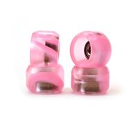 SPITBOARDS® Fingerboard Pro Wheels with Real Ball Bearings, Professional CNC Poliuretano Quality, Street Wheels Shape (Swirl Transparent Pink)