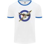 Spitfire Mod Raf Wwii Fighter Plane British Uomo Ringer T-Shirt