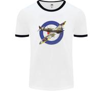 Spitfire Mod Raf Wwii Fighter Plane British Uomo Ringer T-Shirt
