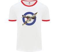Spitfire Mod Raf Wwii Fighter Plane British Uomo Ringer T-Shirt