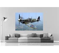 Spitfire WW2 Aircraft Wall locandina Grande Formato A0 Larghezza Stampa