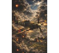 Spitfire WW2 Notebook, Military History Gift, Remembrance - 120 Lined Pages 6 x 9: Inspired by the courage, skill and determination of the RAF pilots who defended Britain during World War II