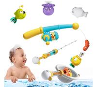 SPITZER TOYS® Giocattolo per la vasca da bagno, set da pesca con rete da pesca, gioco di pesca per la vasca da bagno con pesci, magnete pesce d'acqua giocattolo da bagno per bambini