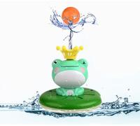 SPITZER TOYS® Giocattolo per vasca da bagno, giocattolo galleggiante con irrigatore, set con fontana d'acqua da 15 cm, rana da bagno, passaporto per ragazze e ragazzi dai 18 mesi in su