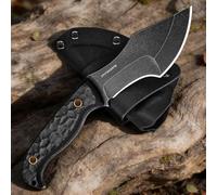 SPITZKANTE Coltello da Tracker Outdoor, Lama in 5Cr14MoV, Manico in G10, Lunghezza Totale 18.8 cm, con Fodero