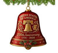 Spizummp Decorazione natalizia a forma di campane patriottiche per albero, ornamento natalizio multiuso per feste, riunioni di famiglia, davanzali delle vacanze