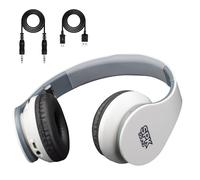 SPK SOUND - Cuffie wireless Bluetooth 5.0 con radio FM e funzione vivavoce | Cuffie Bluetooth a fascia con batteria a lunga durata | suono premium e design compatto pieghevole (bianco)
