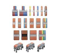 SPL-1/2/3/4 Connettore rapido for cavi a doppia testa, connettore universale for cavi di cablaggio, blocco terminale conduttore a inserimento rapido(Red,10 PCS)