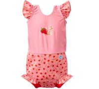Splash About Costume da Bagno Happy Nappy con Volant, Strawberry Field, 2-3 Anni