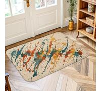 Splash Area Tappeto, Moderno Artistico Colore Drip Fall Teal Antiscivolo Interno Zerbino Accenti Tappeto Non Spargimento Bagno Lavanderia Cucina Ingresso Decor 2 'X 3'