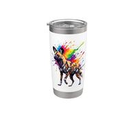 Splash Art African Wild Dog Bicchiere termico in acciaio inox doppia parete