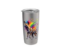 Splash Art African Wild Dog Bicchiere termico in acciaio inox doppia parete