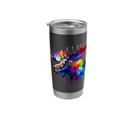 Splash Art Alce Wapiti Bicchiere termico in acciaio inox doppia parete