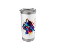 Splash Art American Bobtail Bobtails Bicchiere termico in acciaio inox doppia parete