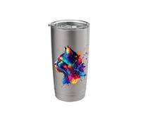 Splash Art American Bobtail Bobtails Bicchiere termico in acciaio inox doppia parete