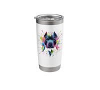 Splash Art American Pit Bull Terrier Pittie Bicchiere termico in acciaio inox doppia parete