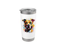 Splash Art American Staffordshire Terrier Amstaff Bicchiere termico in acciaio inox doppia parete