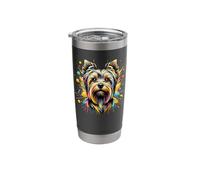 Splash Art Australian Silky Terrier Sydney Silky Bicchiere termico in acciaio inox doppia parete