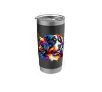 Splash Art Bernese Mountain Dog Berner Bicchiere termico in acciaio inox doppia parete