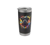 Splash Art Black Russian Terrier Chornyi Terrier Bicchiere termico in acciaio inox doppia parete