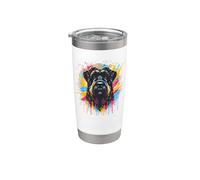 Splash Art Black Russian Terrier Chornyi Terrier Bicchiere termico in acciaio inox doppia parete