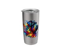 Splash Art Black Russian Terrier Chornyi Terrier Bicchiere termico in acciaio inox doppia parete